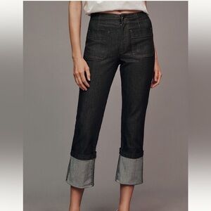 Maeve cuffed crop high-rise straight-leg jean
